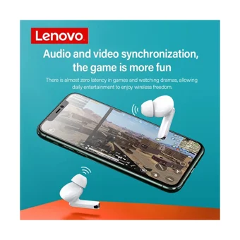 Lenovo XT90 TWS Su Geçirmez Çift Mikrofonlu Bluetooth 5.0 Silikonsuz Gürültü Önleyici Kablosuz Kulak İçi Bluetooth Kulaklık Beyaz