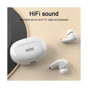 Lenovo Lp5 TWS Su Geçirmez Tek Mikrofonlu Bluetooth 5.0 Silikonsuz Gürültü Önleyici Kablosuz Kulak İçi Bluetooth Kulaklık Beyaz