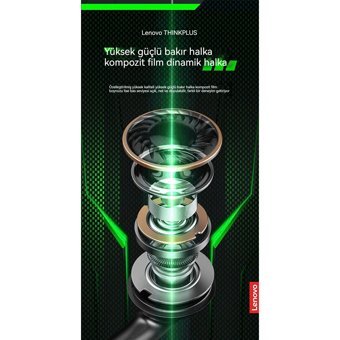 Lenovo XT81 TWS Tek Mikrofonlu Bluetooth 5.1 Işıklı Silikonsuz Gürültü Önleyici Oyuncu Kablosuz Kulak İçi Bluetooth Kulaklık Gri