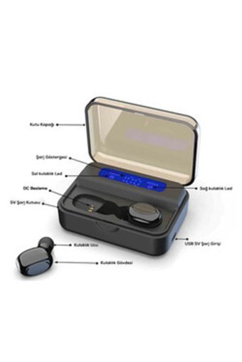 Zore BTK-ZR53 TWS Android iOS Uyumlu Tek Mikrofonlu Bluetooth 5.0 Silikonsuz Gürültü Önleyici Kablosuz Kulak İçi Bluetooth Kulaklık Siyah