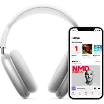 Apple AirPods Max MGYL3TU/A Lightning 3 Mikrofonlu Bluetooth 5.0 Silikonsuz Gürültü Önleyici Kablosuz Kulak Üstü Bluetooth Kulaklık Gök Mavisi