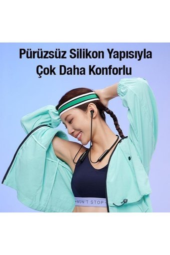 Baseus 42DB Su Geçirmez Tek Mikrofonlu Bluetooth 5.2 Silikonlu Gürültü Önleyici Kablosuz Boyun Askılı Bluetooth Kulaklık Siyah