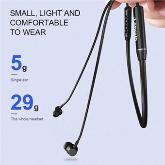 Lenovo QE03 Su Geçirmez Tek Mikrofonlu Bluetooth 5.0 Silikonsuz Gürültü Önleyici Kablosuz Boyun Askılı Bluetooth Kulaklık Siyah