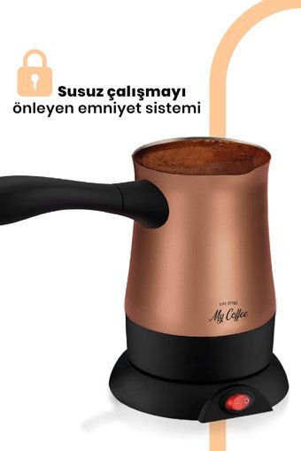 Goldmaster Mycoffee Share 850 W 5 Fincan Kapasiteli Çelik Elektrikli Cezve Rose Gold