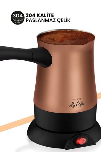 Goldmaster Mycoffee Share 850 W 5 Fincan Kapasiteli Çelik Elektrikli Cezve Rose Gold