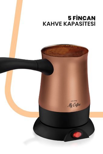 Goldmaster Mycoffee Share 850 W 5 Fincan Kapasiteli Çelik Elektrikli Cezve Rose Gold