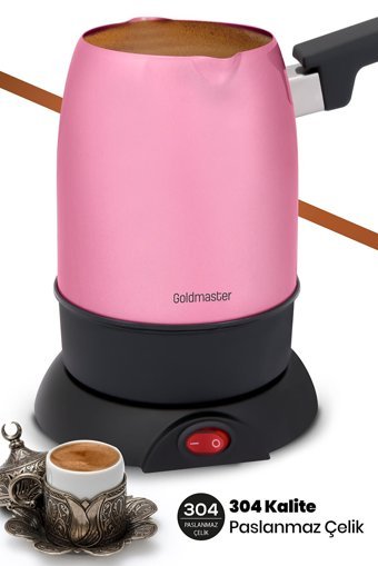 Goldmaster Köpük 850 W 5 Fincan Kapasiteli Çelik Elektrikli Cezve Pembe
