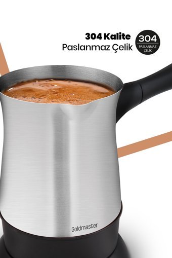 Goldmaster Hoş Sohbet 850 W 5 Fincan Kapasiteli Çelik Elektrikli Cezve Rose Gold