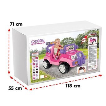 Pilsan Queen 12 V Üstü Açık Tek Kişilik Akülü Jip Pembe