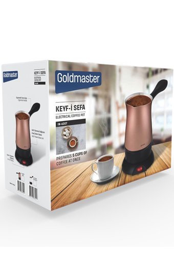 Goldmaster Keyf-i Sefa 850 W 5 Fincan Kapasiteli Çelik Elektrikli Cezve Gold