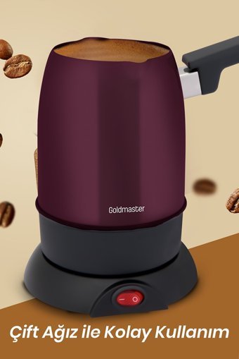 Goldmaster 850 W 5 Fincan Kapasiteli Çelik Elektrikli Cezve Mor