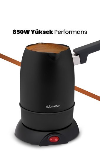 Goldmaster Köpük 850 W 5 Fincan Kapasiteli Çelik Elektrikli Cezve Siyah