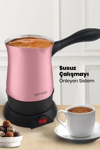 Goldmaster GM-7315P Hünkar 850 W 5 Fincan Kapasiteli Çelik Elektrikli Cezve Pembe