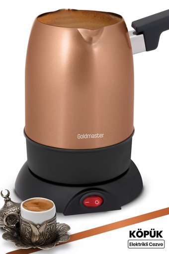 Goldmaster Köpük 850 W 5 Fincan Kapasiteli Çelik Elektrikli Cezve Gold