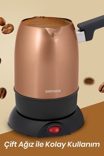 Goldmaster Köpük 850 W 5 Fincan Kapasiteli Çelik Elektrikli Cezve Gold