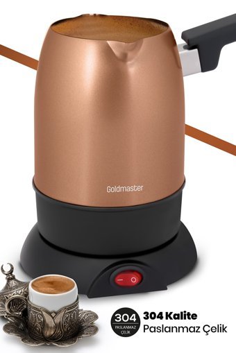 Goldmaster Köpük 850 W 5 Fincan Kapasiteli Çelik Elektrikli Cezve Gold