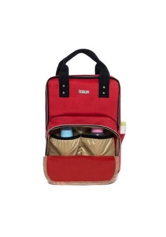Beautiful Bag Su Geçirmez Cepli Bebek Sırt Çantası Kırmızı-Siyah