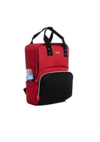 Beautiful Bag Su Geçirmez Cepli Bebek Sırt Çantası Kırmızı-Siyah