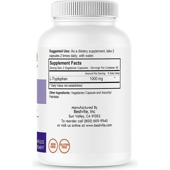Bestvite L-Tryptophan Aminoasit 120 Kapsül