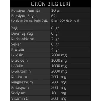 Bewolf Nutrition Mix Aromalı Glutamin BCAA 620 gr Toz