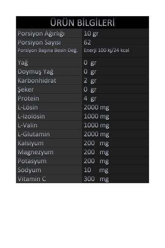 Bewolf Nutrition Ananas Kavun Aromalı Şekersiz Glutamin BCAA 620 gr Toz