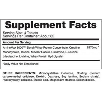 Gaspari Nutrition Aminomax 8000 Glutamin Aminoasit 325 Tablet