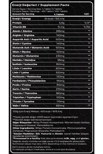 911 Pro Nutrition Best Amino 2800 Kompleks Aminoasit 400 Tablet + Whey Complex 33 gr