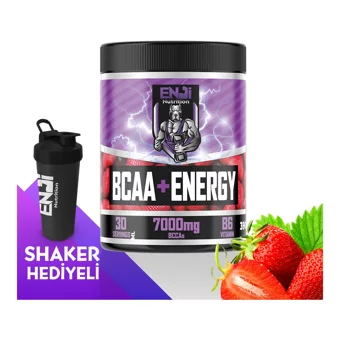 Enji Nutrition Çilek Aromalı Kompleks Glutamin BCAA 390 gr Toz + Shaker