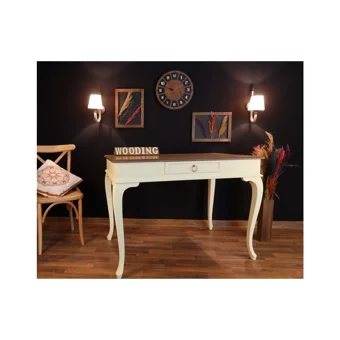 Wooding Mobilya Naturel Çekmeceli Masif Çalışma Masası Krem - Naturel 100 cm