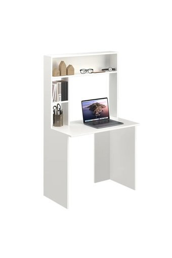 Aden Home Kitaplıklı 3 Raflı MDF Çalışma Masası Beyaz