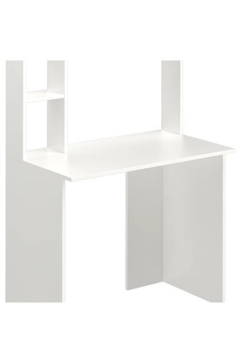Aden Home Kitaplıklı 3 Raflı MDF Çalışma Masası Beyaz