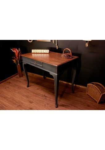 Wooding Mobilya Çekmeceli Masif Çalışma Masası Antrasit - Ceviz 120 cm