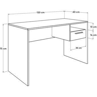 Adore Mobilya Concept Çekmeceli Suntalam Çalışma Masası Sonomo 75x60x120 cm
