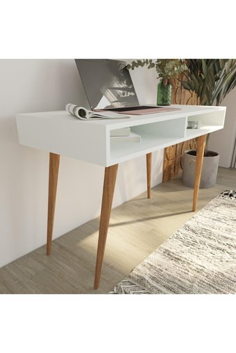 Bimossa S5110 Janus Çekmeceli Kitaplıklı Yonga Levha Çalışma Masası Beyaz