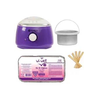 Semsa 800 Alfa 1+1 Kazanlı Ağda Makinesi + Pudralı El Ağdası + Spatula