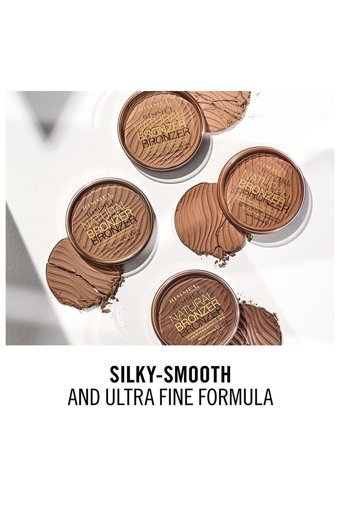 Rimmel London Natural 002 Sun Bronze Tüm Ciltler İçin Yağsız Suya Dayanıklı Kadife Kompakt Pudra Koyu