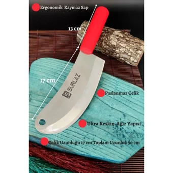 Sürlaz Reds Çift Saplı Tek Saplı Plastik Zırh Bıçak 17-26 cm