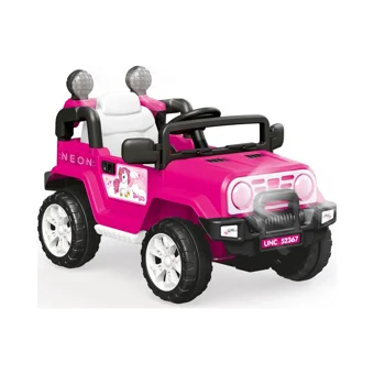 Dolu Unicorn 12 V Üstü Açık Tek Kişilik Akülü Jip Pembe