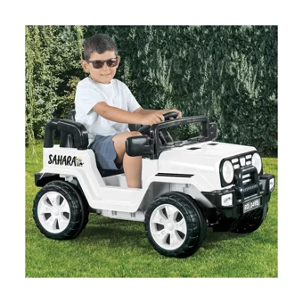 Dolu Sahara 12 V Üstü Açık Tek Kişilik Akülü Jip Beyaz