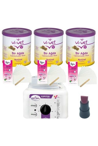Depiroll Depirol 1+1 Kazanlı Ağda Makinesi + 3xSir Ağda + 3xAğda Bezi + Spatula