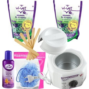 Depiroll Jüpiter 1+1 Boncuk Ağda Makinesi + 2x Azulen Boncuk Ağda + Spatula + Temizleme Yağı + Lif