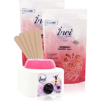 İnci 1+1 Boncuk Ağda Makinesi + 2xPudralı Boncuk Ağda + Spatula