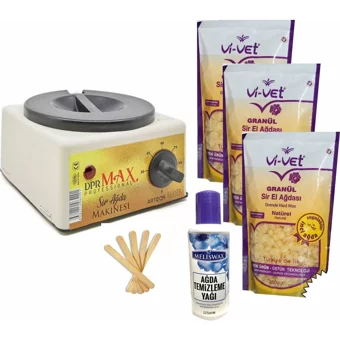 Dprmax 1+1 Boncuk Ağda Makinesi + 3xNaturel Boncuk Ağda + Spatula + Temizleme Yağı