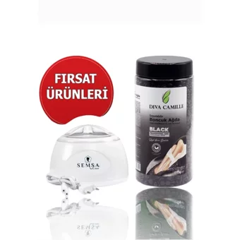 Diva Semsa 1+1 Boncuk Ağda Makinesi + Siyah Boncuk Ağda