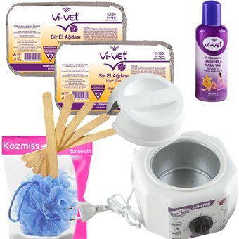 Depiroll Jüpiter 1+1 Kazanlı Ağda Makinesi + 2xNaturel El Ağdası + Spatula + Temizleme Yağı + Lif