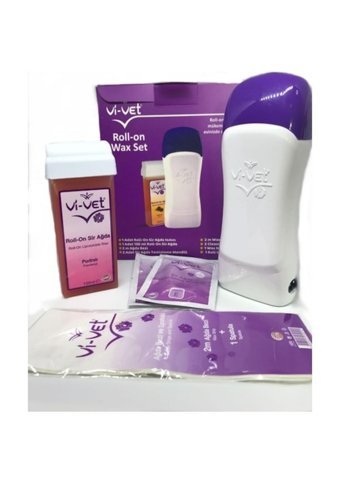 Vi-Vet 1+1 Roll-On Ağda Makinesi + Kartuş Ağda + Ağda Bezi + Temizleme Medili