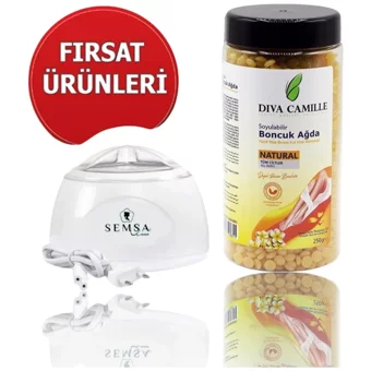 Diva Semsa 1+1 Boncuk Ağda Makinesi + Naturel Boncuk Ağda