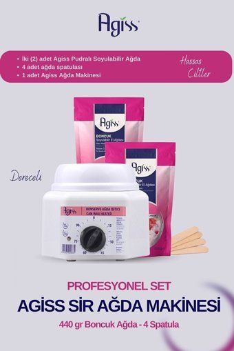 Agiss 1+1 Boncuk Ağda Makinesi + 2xBoncuk Ağda