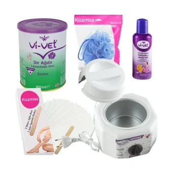 Depiroll Jüpiter 1+1 Kazanlı Ağda Makinesi + Azulen El Ağdası + Spatula + Temizleme Yağı + Lif + Ağda Bezi