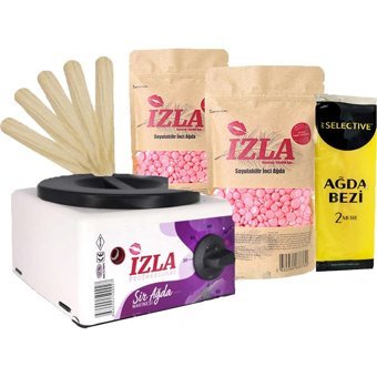 İzla 1+1 Boncuk Ağda Makinesi + 2xBoncuk Ağda + Spatula + Ağda Bezi